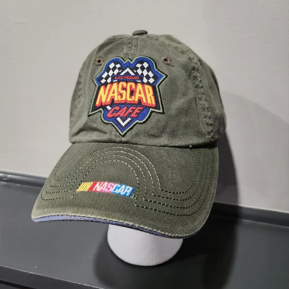 VTG 90s NASCAR Racing Cafe Las Vegas American‎ Needle Strapback Hat Cap Racecar